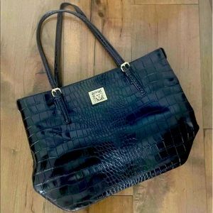 Anne Klein Faux Alligator Purse croc Embossed Tote Bag